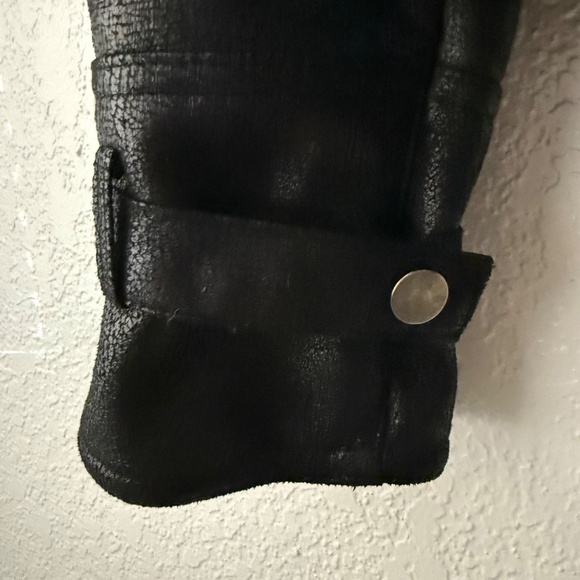 VIA SPIGA Women’s Black Faux Leather and Faux Fur Jacket/Coat Size L - Picture 8 of 14